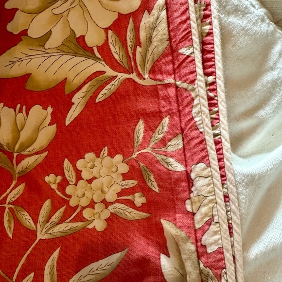 RALPH LAUREN Villa Camelia Salmon/Red/Tan QUEEN Duvet Cover 100% Cotton ITALY - Picture 4 of 4